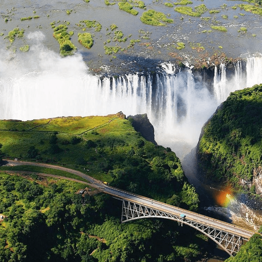 Victoria Falls atmosphere suggesting destination-led conference programming.